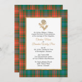 Clan Wilson Kariert Thistle Wedding Einladung (Vorne/Hinten)