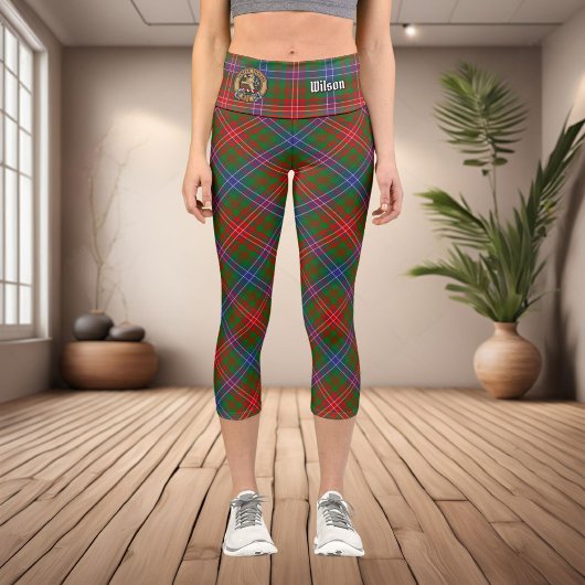Clan Wilson Modern Tartan Capri Leggings