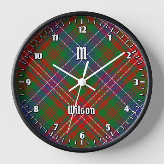 Clan Wilson Modern Tartan Uhr (Vorderseite)