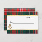 Clan Wilson Tartan Thistle Wedding Escort RSVP Karte (Vorne/Hinten)