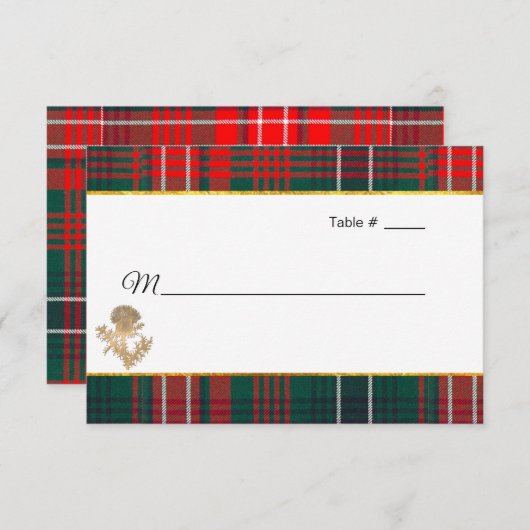 Clan Wilson Tartan Thistle Wedding Escort RSVP Karte (Vorne/Hinten)