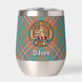 Clan Wilson Wappen über antikes Tartan (Vorderseite)
