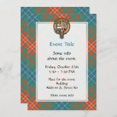 Clan Wilson Wappen über antikes Tartan Einladung (Vorne/Hinten)