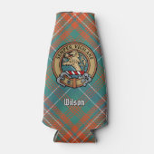Clan Wilson Wappen über antikes Tartan Flaschenkühler (Vorderseite)