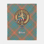 Clan Wilson Wappen über antikes Tartan Fleecedecke (Vorderseite)
