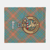 Clan Wilson Wappen über antikes Tartan Fleecedecke (Vorderseite (Horizontal))