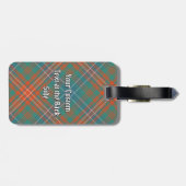 Clan Wilson Wappen über antikes Tartan Gepäckanhänger (Rückseite horizontal)