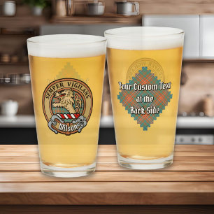 Clan Wilson Wappen über antikes Tartan Glas