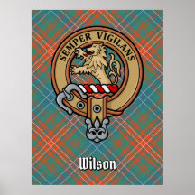 Clan Wilson Wappen über antikes Tartan