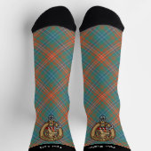 Clan Wilson Wappen über antikes Tartan Socken (Oben)