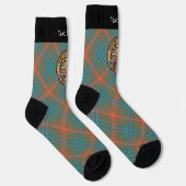 Clan Wilson Wappen über antikes Tartan Socken (Rechts)