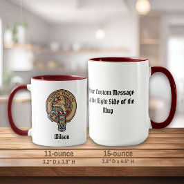 Clan Wilson Wappen über antikes Tartan Tasse
