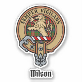 Clan Wilson Wappen über das moderne Tartan Aufkleber