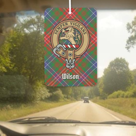 Clan Wilson Wappen über das moderne Tartan Autolufterfrischer