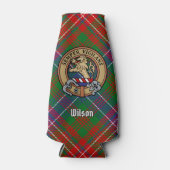 Clan Wilson Wappen über das moderne Tartan Flaschenkühler (Vorderseite)