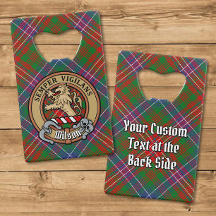 Clan Wilson Wappen über das moderne Tartan Geldbeutel Flaschenöffner
