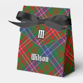 Clan Wilson Wappen über das moderne Tartan Geschenkschachtel (Vorderseite)