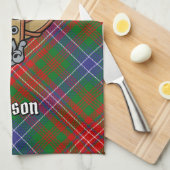 Clan Wilson Wappen über das moderne Tartan Geschirrtuch (Viertel Falte)