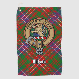 Clan Wilson Wappen über das moderne Tartan Golfhandtuch