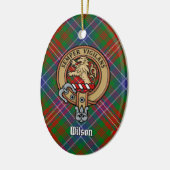 Clan Wilson Wappen über das moderne Tartan Keramik Ornament (Links)