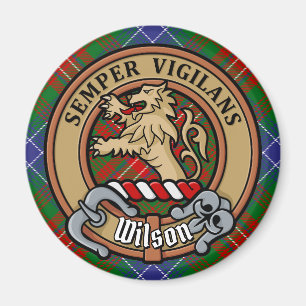 Clan Wilson Wappen über das moderne Tartan Magnet