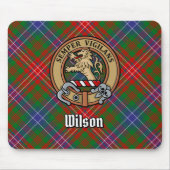 Clan Wilson Wappen über das moderne Tartan Mousepad (Vorne)