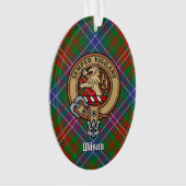 Clan Wilson Wappen über das moderne Tartan Ornament (Vorderseite)