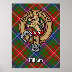Clan Wilson Wappen über das moderne Tartan Poster