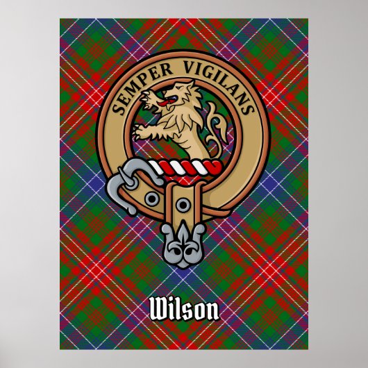 Clan Wilson Wappen über das moderne Tartan Poster (Vorne)