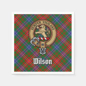 Clan Wilson Wappen über das moderne Tartan Serviette (Vorderseite)