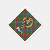 Clan Wilson Wappen über das moderne Tartan Serviette (Ecke)