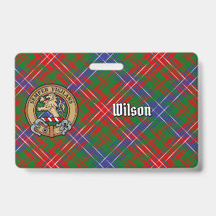 Clan Wilson Wappen über modernem Tartan Ausweis