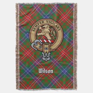 Clan Wilson-Wappen über modernem Tartan Decke