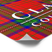 Clan Wood Colors of Scotland Red Tartan Poster (Ecke)