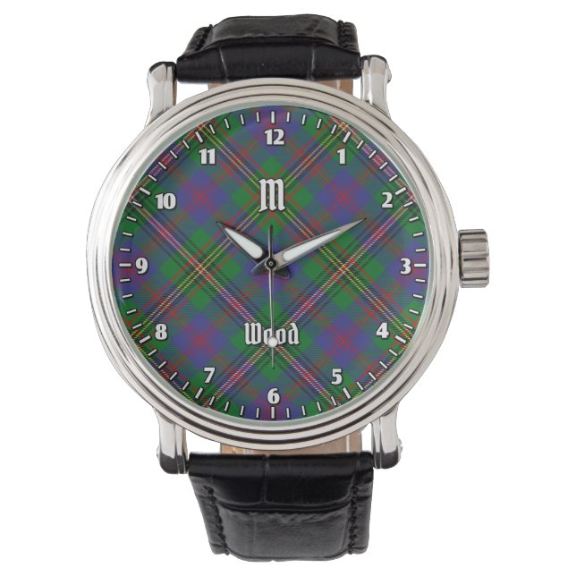 Clan Wood Tartan Armbanduhr (Vorderseite)