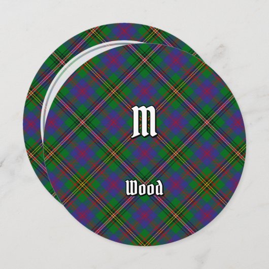 Clan Wood Tartan Einladung (Vorne/Hinten)
