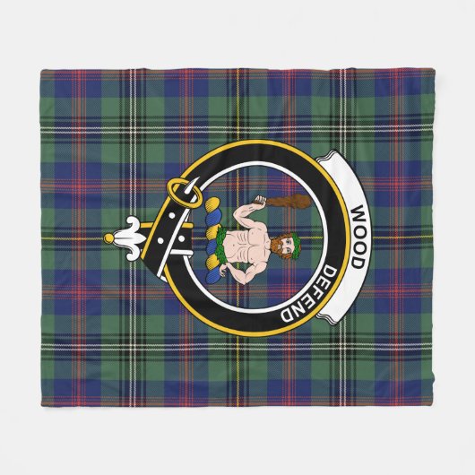 Clan Wood Tartan Kariert Fleecedecke (Vorderseite (Horizontal))