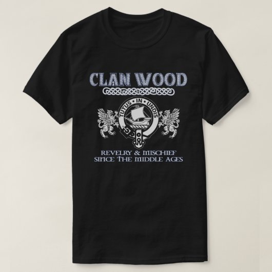Clan Wood Wappen Schottischer Clans Schottischer N T-Shirt (Design vorne)