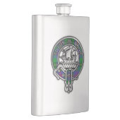 Clan Wood Wappen & Tartan Flask Flachmann (Rechts)