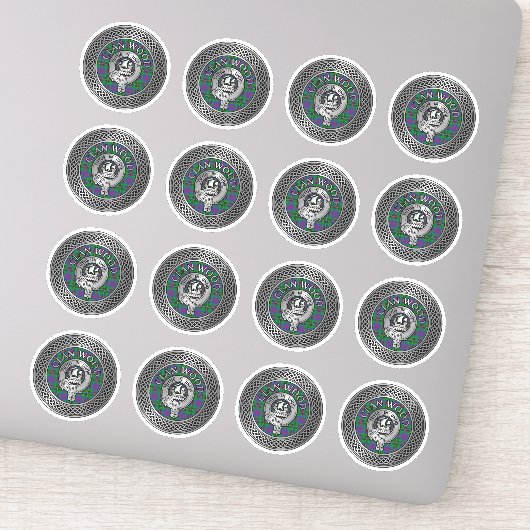 Clan Wood Wappen & Tartan Knot Aufkleber (Detail)