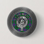 Clan Wood Wappen & Tartan Knot Button (Vorderseite)