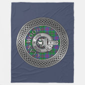 Clan Wood Wappen & Tartan Knot Fleecedecke (Vorderseite)