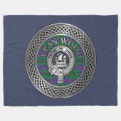 Clan Wood Wappen & Tartan Knot Fleecedecke (Vorderseite (Horizontal))
