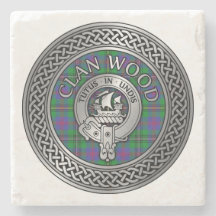 Clan Wood Wappen & Tartan Knot