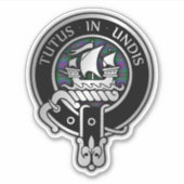 Clan Wood Wappen & Tartan Sticker (Vorderseite)