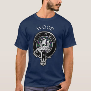 Clan Wood Wappen & Tartan T - Shirt