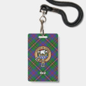 Clan Wood Wappen über Tartan Ausweis (Vorderseite mit Lanyard)