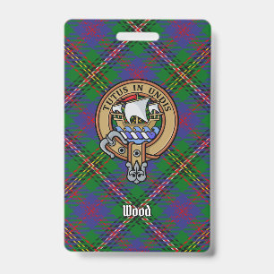 Clan Wood Wappen über Tartan Ausweis