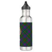 Clan Wood Wappen über Tartan Edelstahlflasche (Rechts)