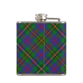 Clan Wood Wappen über Tartan Flachmann (Rückseite)